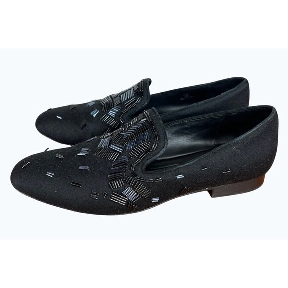 Donald J Pliner Women’s Black Beaded Loafers Slip-On Flats Size 10M - Picture 4 of 11